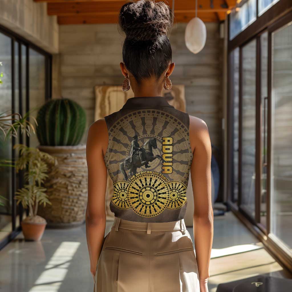 Adwa Victory Day Women Sleeveless Polo Shirt Adwa Battle Shield - Vintage Style