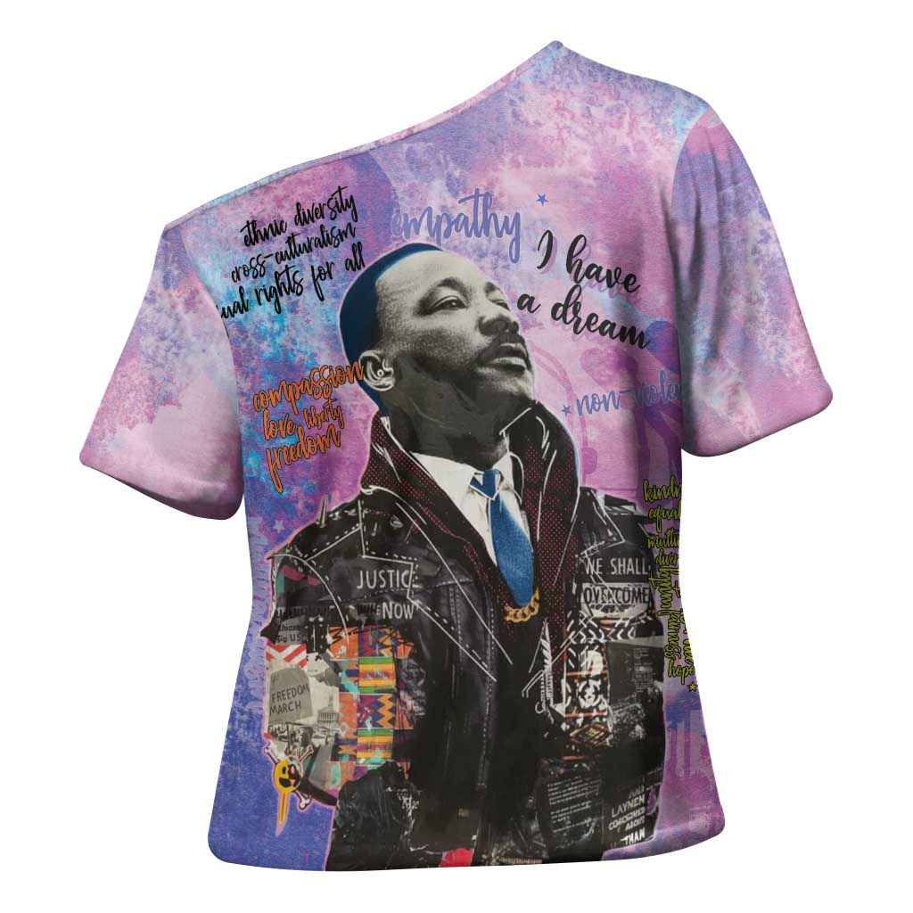 Martin Luther King Jr Cross Shoulder Shirt I Have a Dream Graffiti Style - African Pride