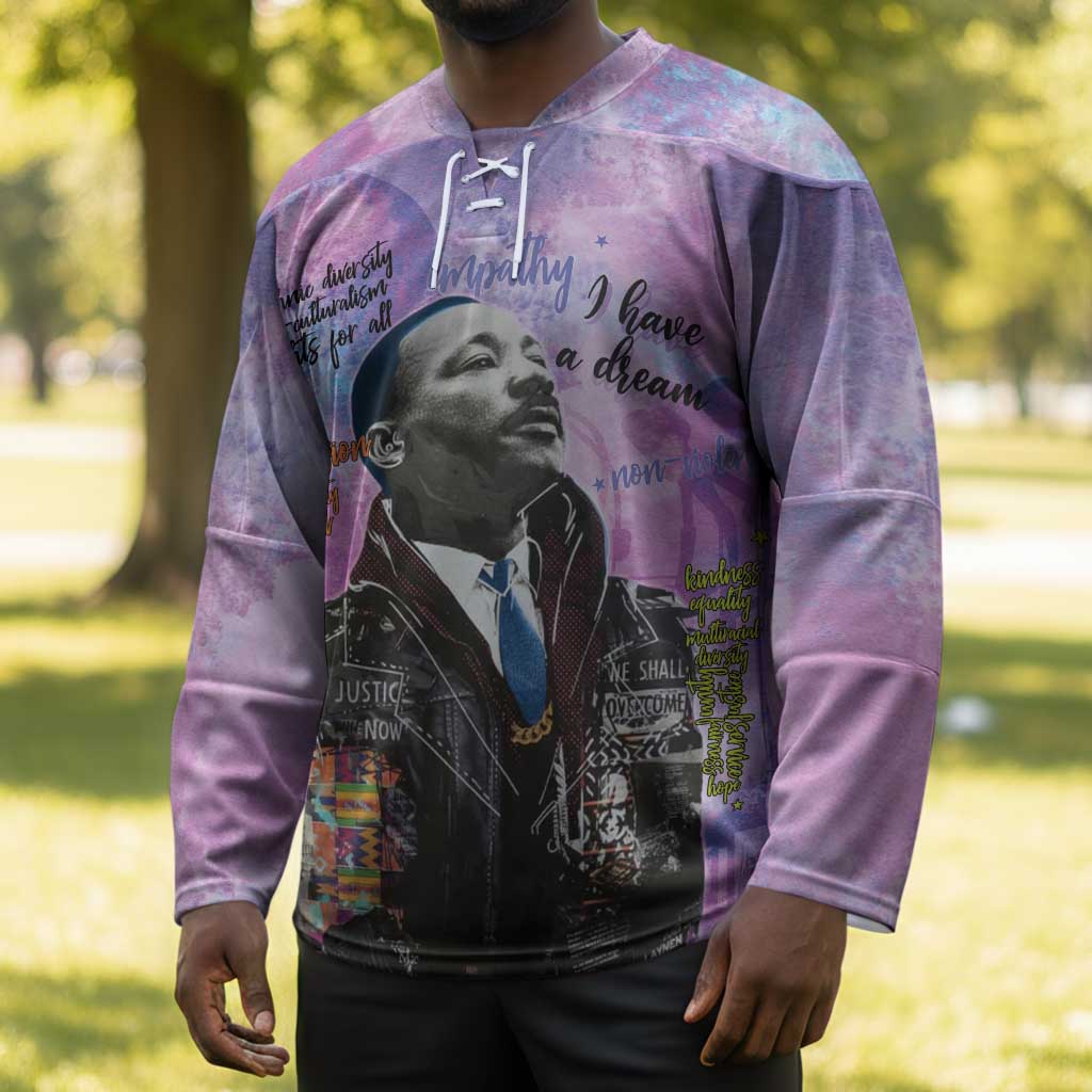 Martin Luther King Jr Hockey Jersey I Have a Dream Graffiti Style - African Pride