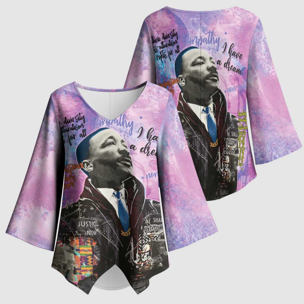 Martin Luther King Jr Kimono Sleeve Blouse I Have a Dream Graffiti Style - African Pride