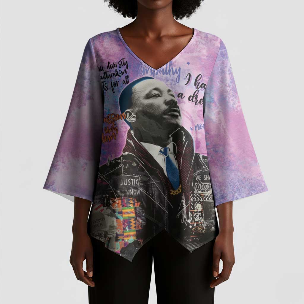 Martin Luther King Jr Kimono Sleeve Blouse I Have a Dream Graffiti Style - African Pride