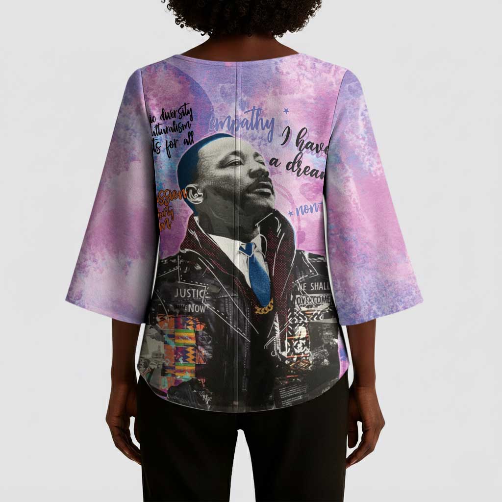 Martin Luther King Jr Kimono Sleeve Blouse I Have a Dream Graffiti Style - African Pride