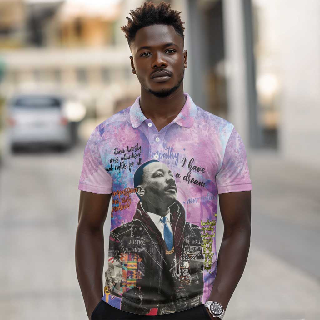 Martin Luther King Jr Polo Shirt I Have a Dream Graffiti Style - African Pride