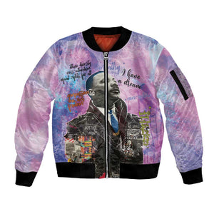 Martin Luther King Jr Sleeve Zip Bomber Jacket I Have a Dream Graffiti Style - African Pride