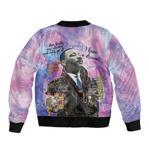 Martin Luther King Jr Sleeve Zip Bomber Jacket I Have a Dream Graffiti Style - African Pride
