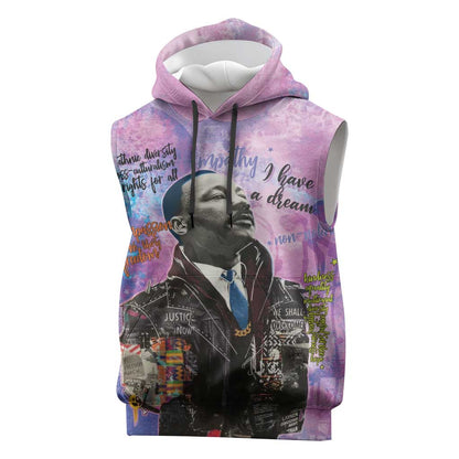 Martin Luther King Jr Sleeveless Hoodie I Have a Dream Graffiti Style - African Pride