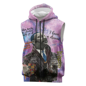 Martin Luther King Jr Sleeveless Zip Hoodie I Have a Dream Graffiti Style - African Pride