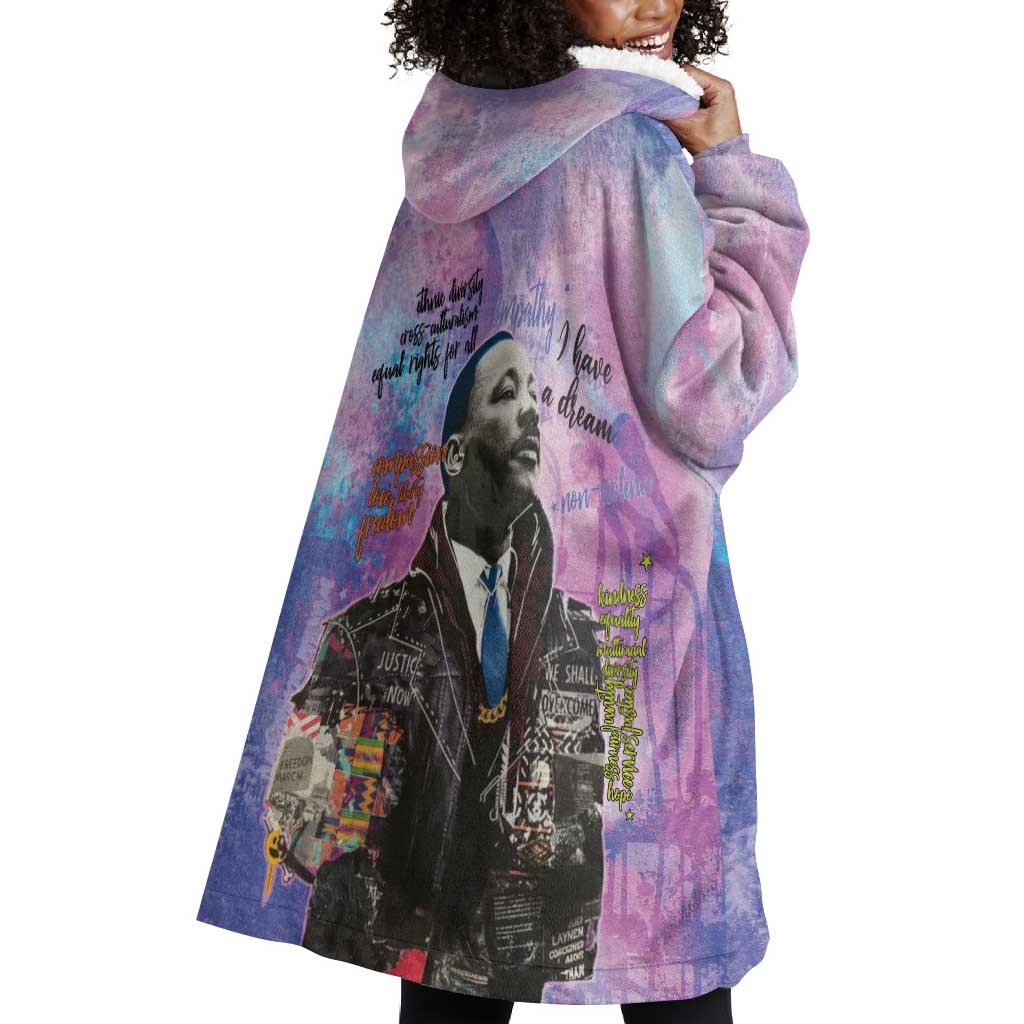 Martin Luther King Jr Wearable Blanket Hoodie I Have a Dream Graffiti Style - African Pride