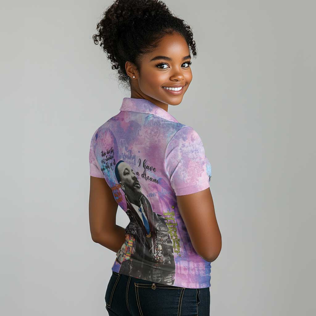 Martin Luther King Jr Women Polo Shirt I Have a Dream Graffiti Style - African Pride
