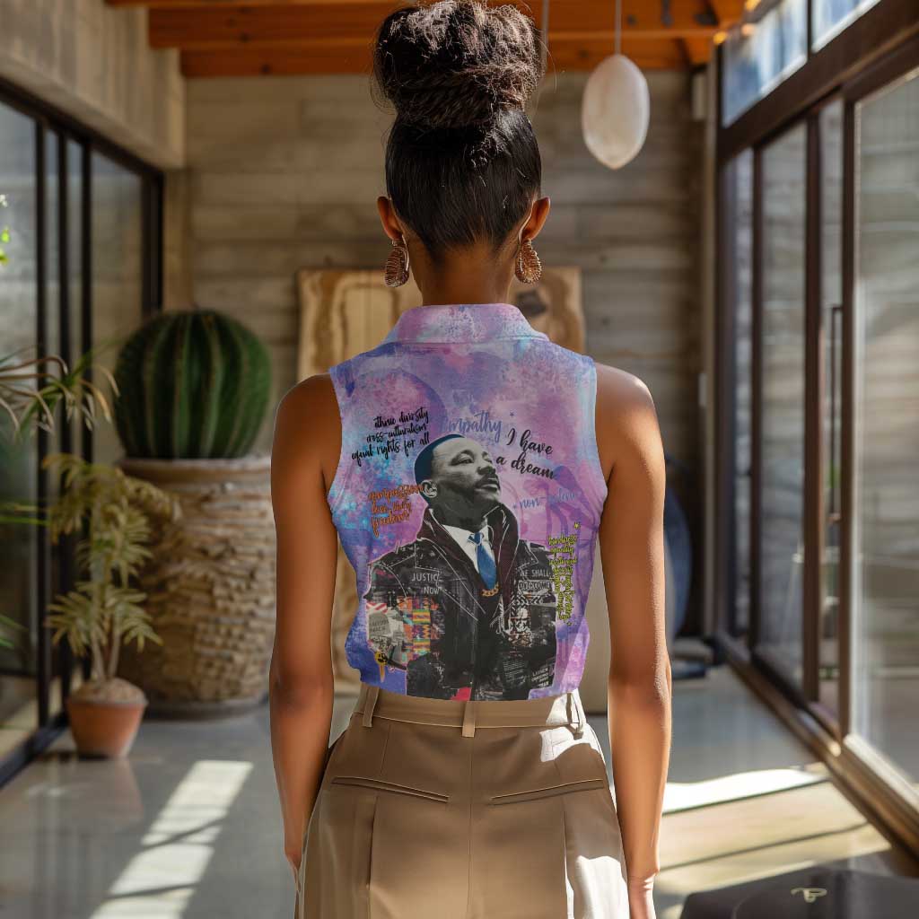 Martin Luther King Jr Women Sleeveless Polo Shirt I Have a Dream Graffiti Style - African Pride