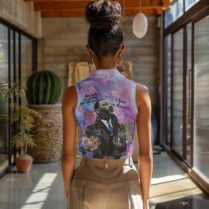 Martin Luther King Jr Women Sleeveless Polo Shirt I Have a Dream Graffiti Style - African Pride
