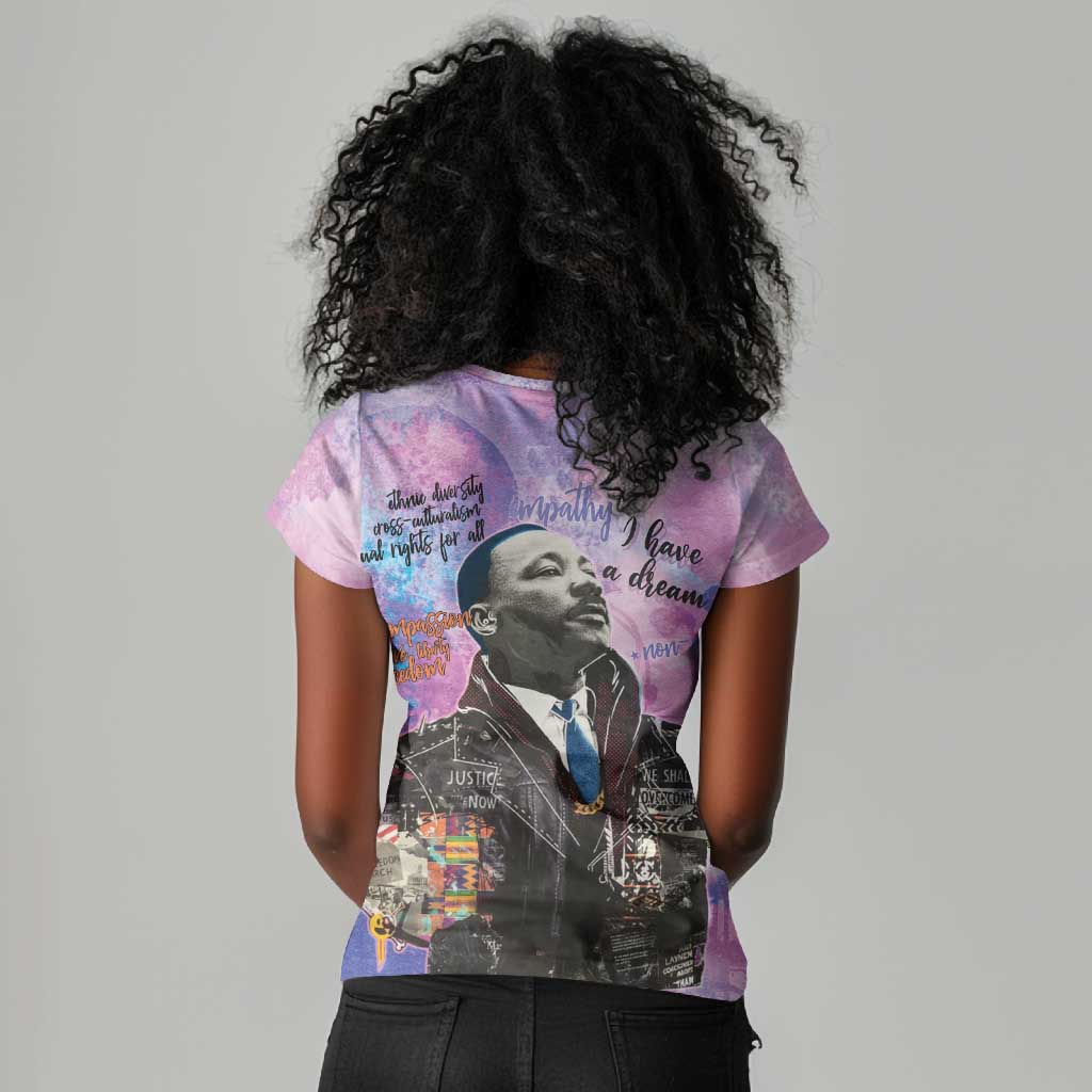 Martin Luther King Jr Women V-Neck T-Shirt I Have a Dream Graffiti Style - African Pride