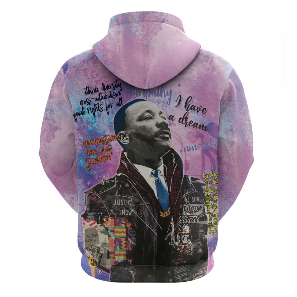 Martin Luther King Jr Zip Hoodie I Have a Dream Graffiti Style - African Pride