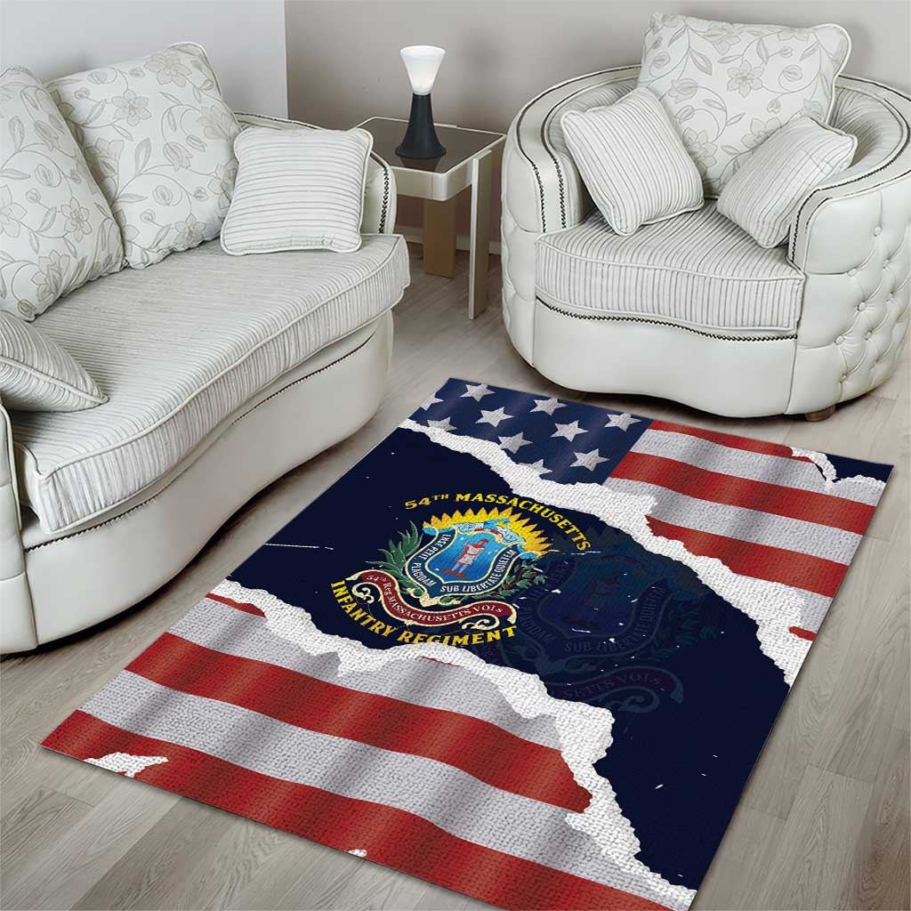 54th Massachusetts Infantry Regiment Area Rug American Flag Heritage - African Pride