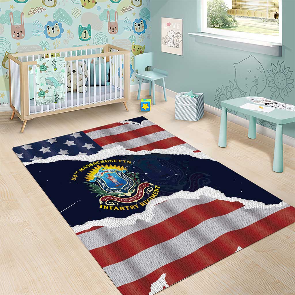 54th Massachusetts Infantry Regiment Area Rug American Flag Heritage - African Pride