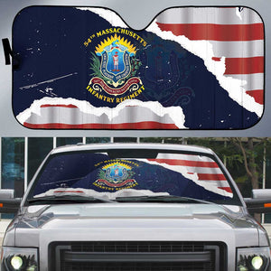 54th Massachusetts Infantry Regiment Auto Sun Shade American Flag Heritage - African Pride