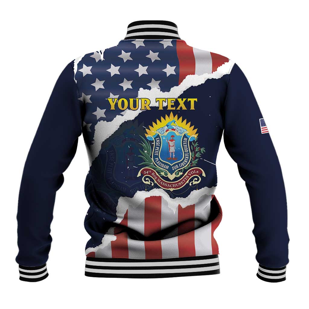 Personalized 54th Massachusetts Infantry Regiment Baseball Jacket American Flag Heritage - African Pride