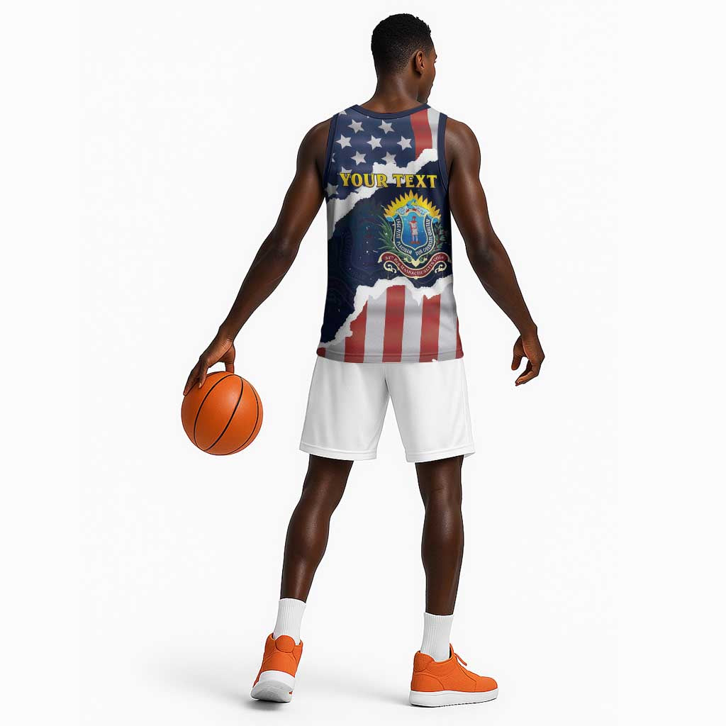 Personalized 54th Massachusetts Infantry Regiment Basketball Jersey American Flag Heritage - African Pride