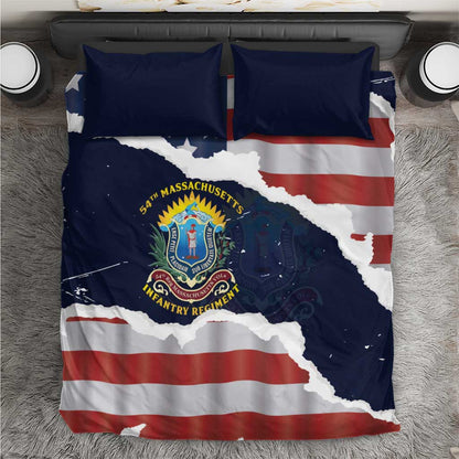 54th Massachusetts Infantry Regiment Bedding Set American Flag Heritage - African Pride