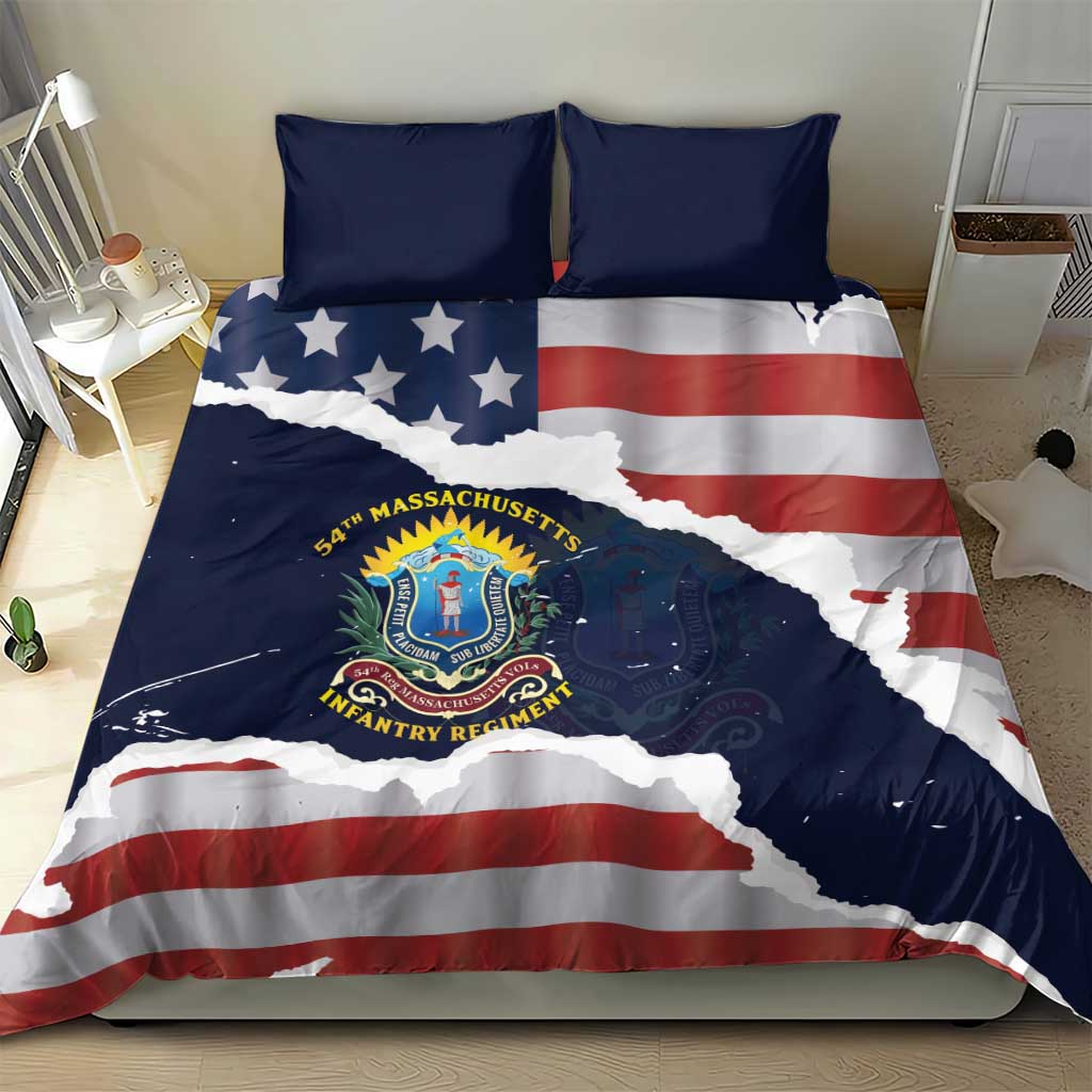54th Massachusetts Infantry Regiment Bedding Set American Flag Heritage - African Pride