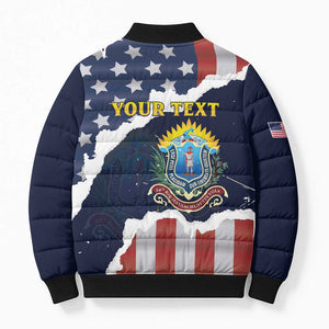 Personalized 54th Massachusetts Infantry Regiment Bomber Puffer Jacket American Flag Heritage - African Pride
