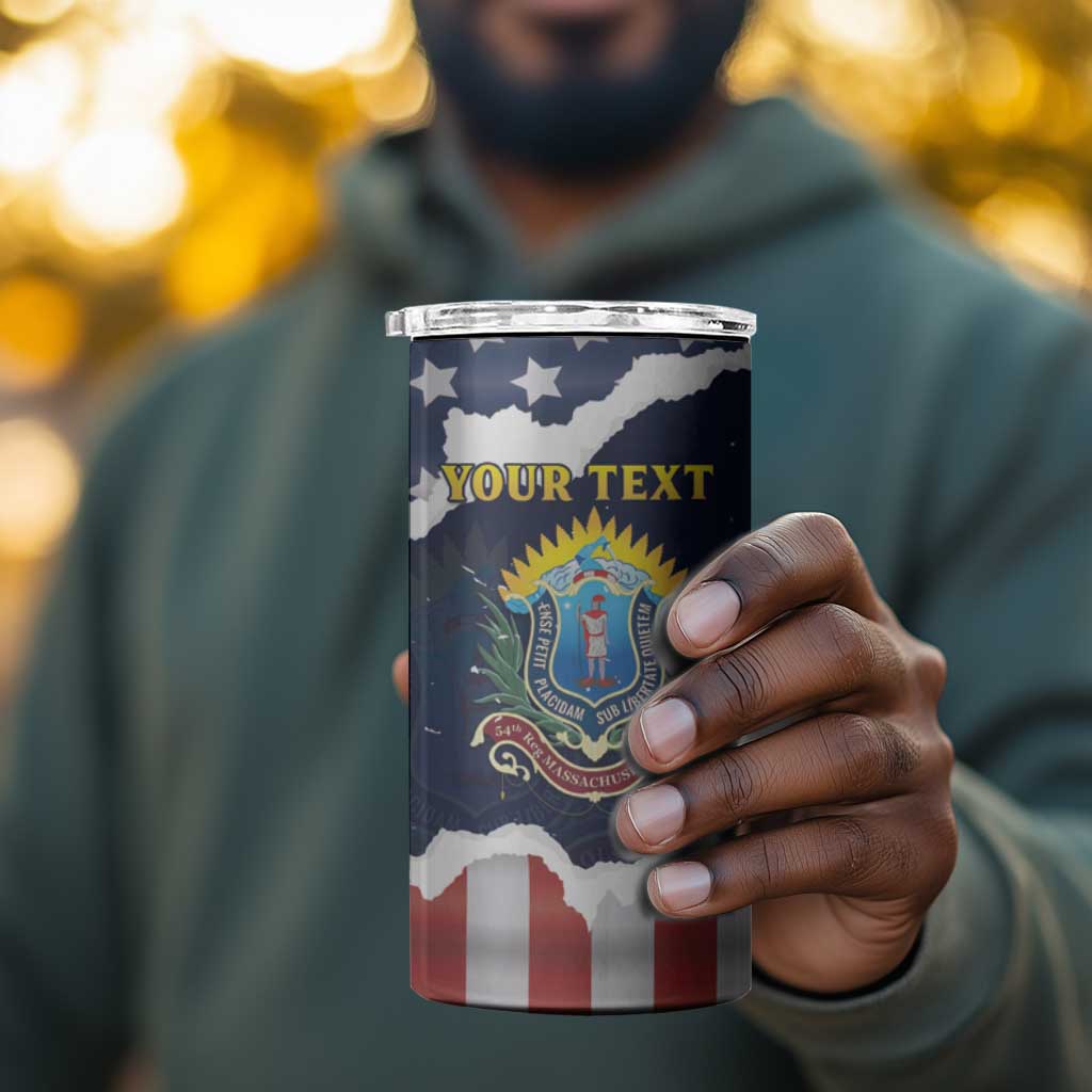 Personalized 54th Massachusetts Infantry Regiment 4 in 1 Can Cooler Tumbler American Flag Heritage - African Pride