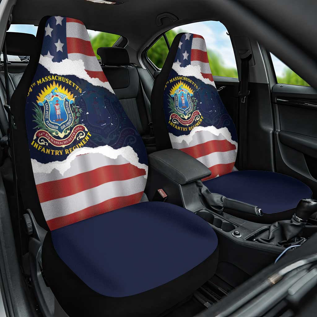 54th Massachusetts Infantry Regiment Car Seat Cover American Flag Heritage - African Pride