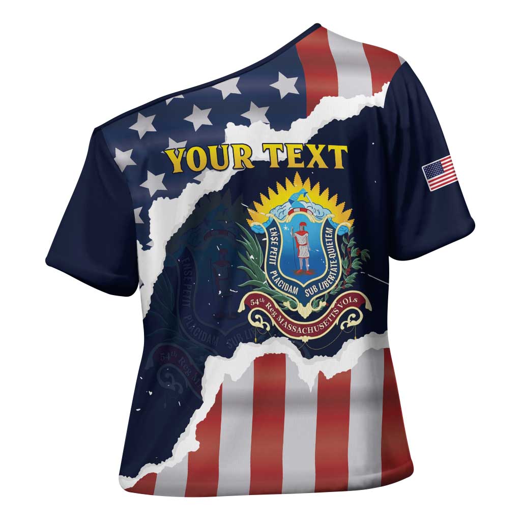 Personalized 54th Massachusetts Infantry Regiment Cross Shoulder Shirt American Flag Heritage - African Pride