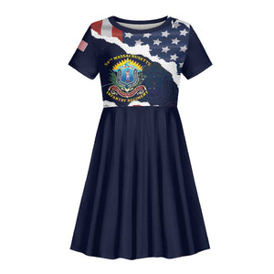 Personalized 54th Massachusetts Infantry Regiment Kid Short Sleeve Dress American Flag Heritage - African Pride