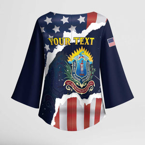 Personalized 54th Massachusetts Infantry Regiment Kimono Sleeve Blouse American Flag Heritage - African Pride
