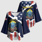 Personalized 54th Massachusetts Infantry Regiment Kimono Sleeve Blouse American Flag Heritage - African Pride