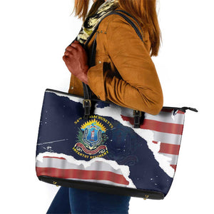 54th Massachusetts Infantry Regiment Leather Tote Bag American Flag Heritage - African Pride
