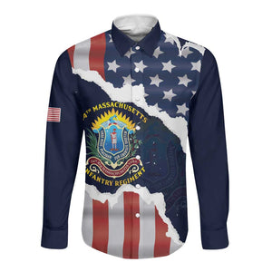 Personalized 54th Massachusetts Infantry Regiment Long Sleeve Button Shirt American Flag Heritage - African Pride