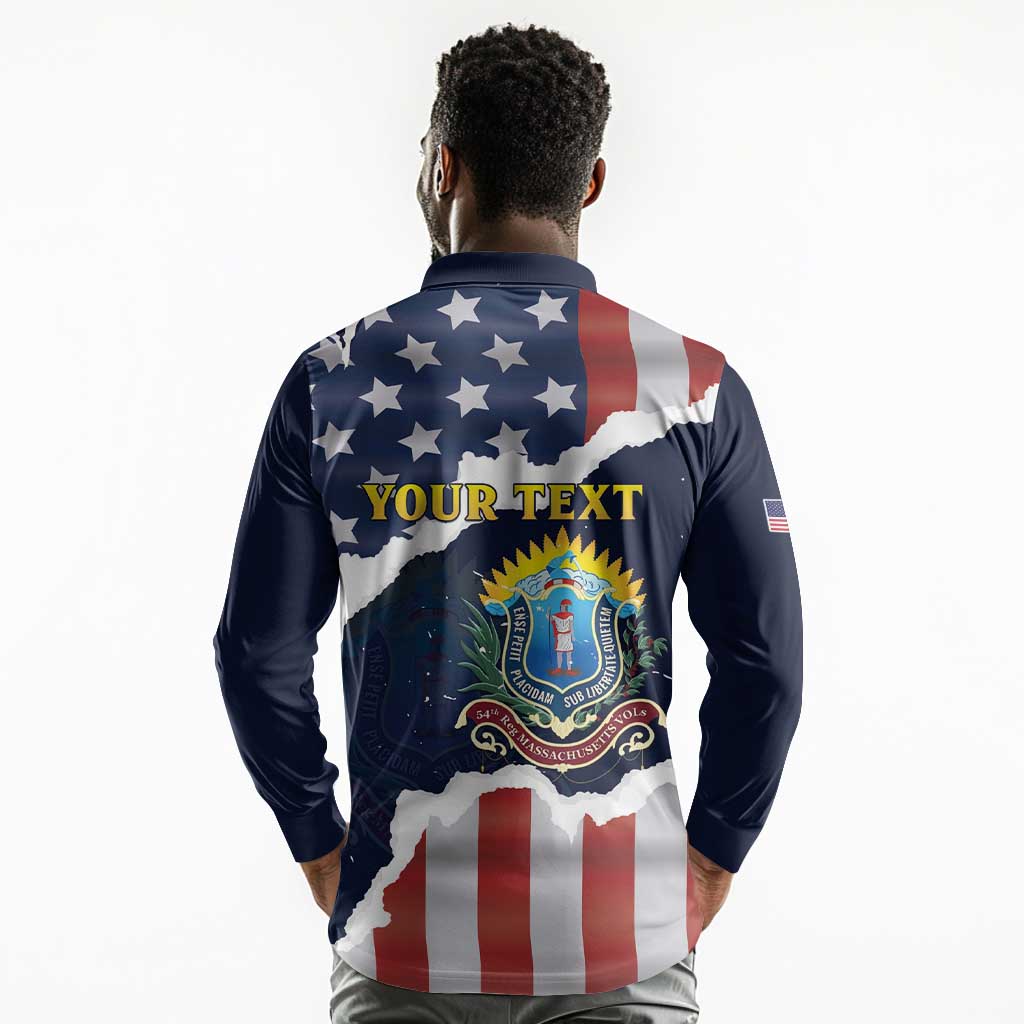 Personalized 54th Massachusetts Infantry Regiment Long Sleeve Polo Shirt American Flag Heritage - African Pride