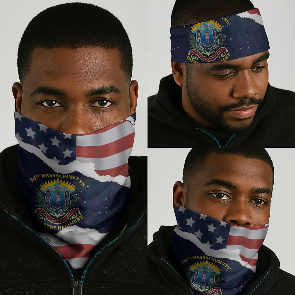 54th Massachusetts Infantry Regiment Neck Gaiter American Flag Heritage - African Pride