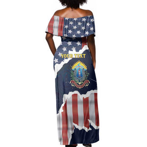 Personalized 54th Massachusetts Infantry Regiment Off Shoulder Maxi Dress American Flag Heritage - African Pride