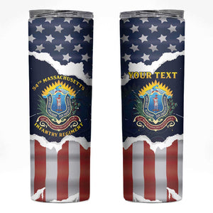 Personalized 54th Massachusetts Infantry Regiment Skinny Tumbler American Flag Heritage - African Pride