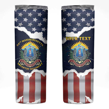 Personalized 54th Massachusetts Infantry Regiment Skinny Tumbler American Flag Heritage - African Pride