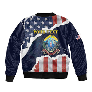 Personalized 54th Massachusetts Infantry Regiment Sleeve Zip Bomber Jacket American Flag Heritage - African Pride