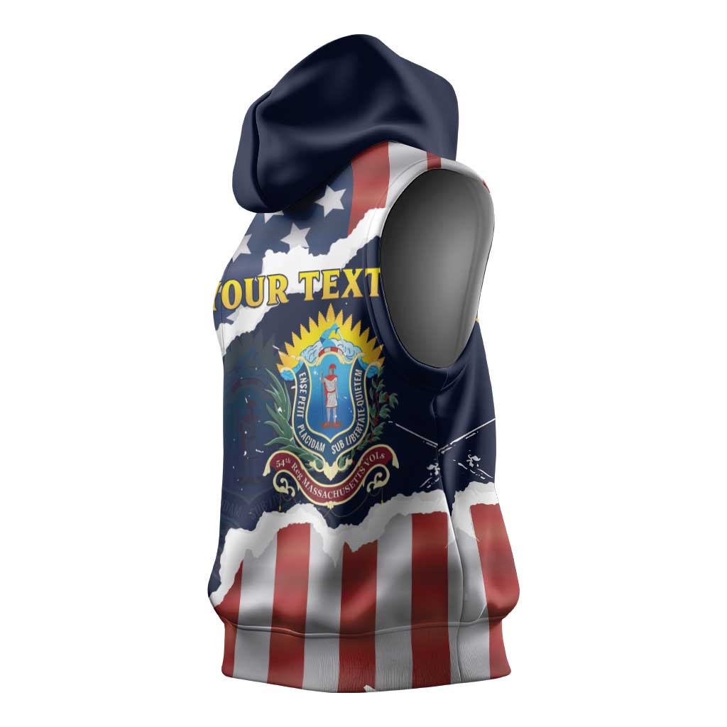 Personalized 54th Massachusetts Infantry Regiment Sleeveless Hoodie American Flag Heritage - African Pride