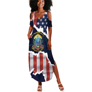 Personalized 54th Massachusetts Infantry Regiment Summer Maxi Dress American Flag Heritage - African Pride
