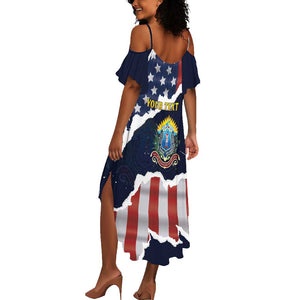 Personalized 54th Massachusetts Infantry Regiment Summer Maxi Dress American Flag Heritage - African Pride