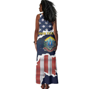 Personalized 54th Massachusetts Infantry Regiment Tank Maxi Dress American Flag Heritage - African Pride
