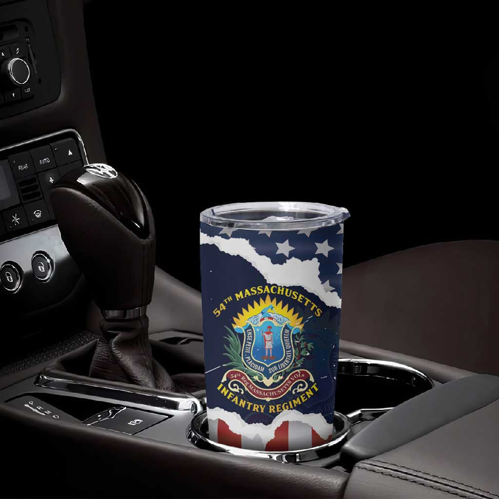 Personalized 54th Massachusetts Infantry Regiment Tumbler Cup American Flag Heritage - African Pride