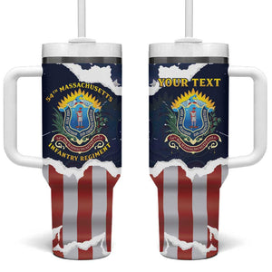 Personalized 54th Massachusetts Infantry Regiment Tumbler With Handle American Flag Heritage - African Pride