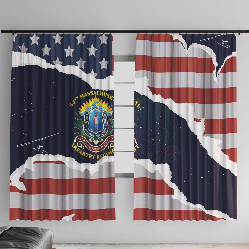 54th Massachusetts Infantry Regiment Window Curtain American Flag Heritage - African Pride
