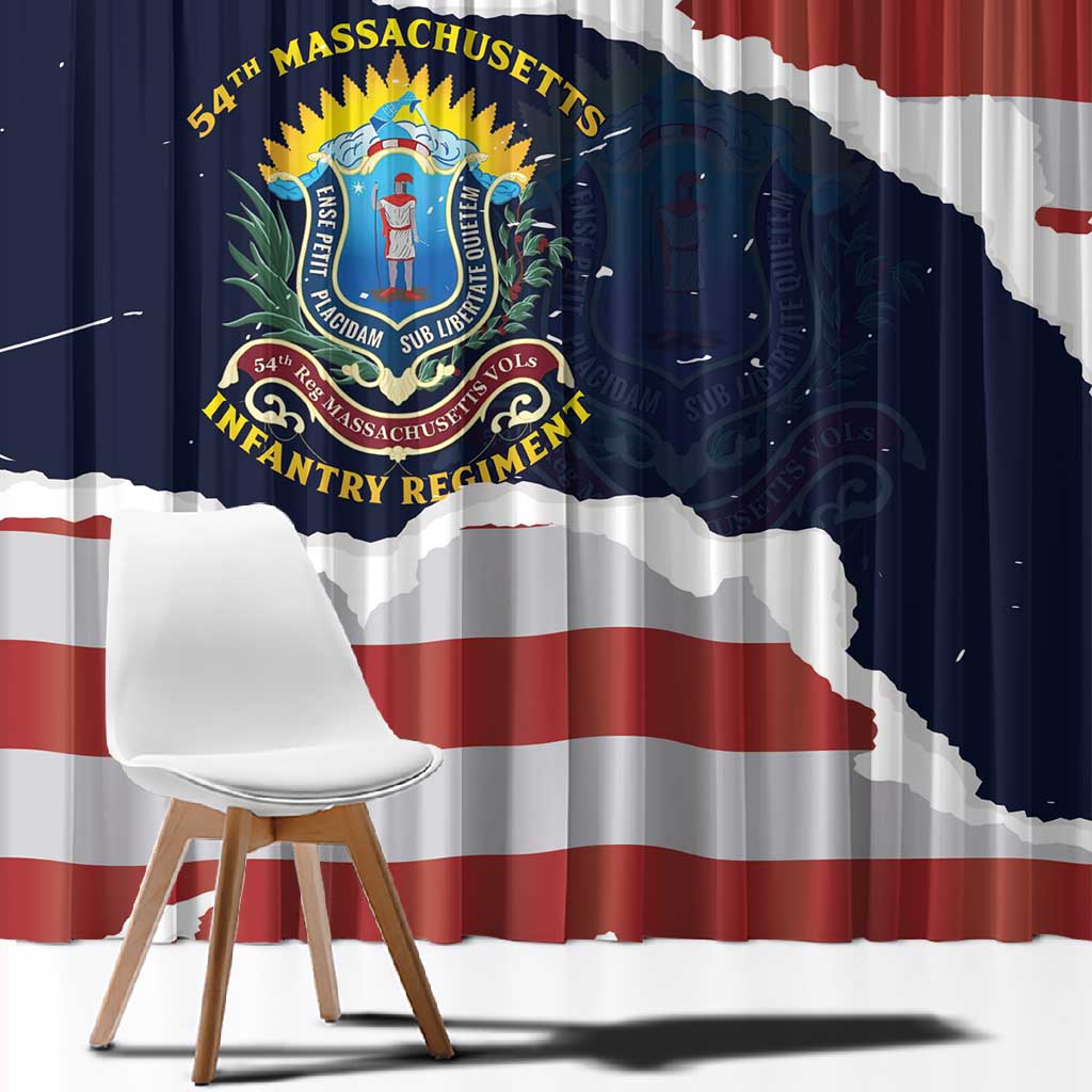 54th Massachusetts Infantry Regiment Window Curtain American Flag Heritage - African Pride