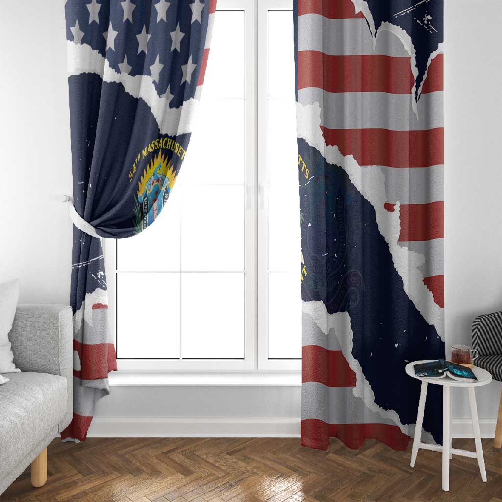 54th Massachusetts Infantry Regiment Window Curtain American Flag Heritage - African Pride