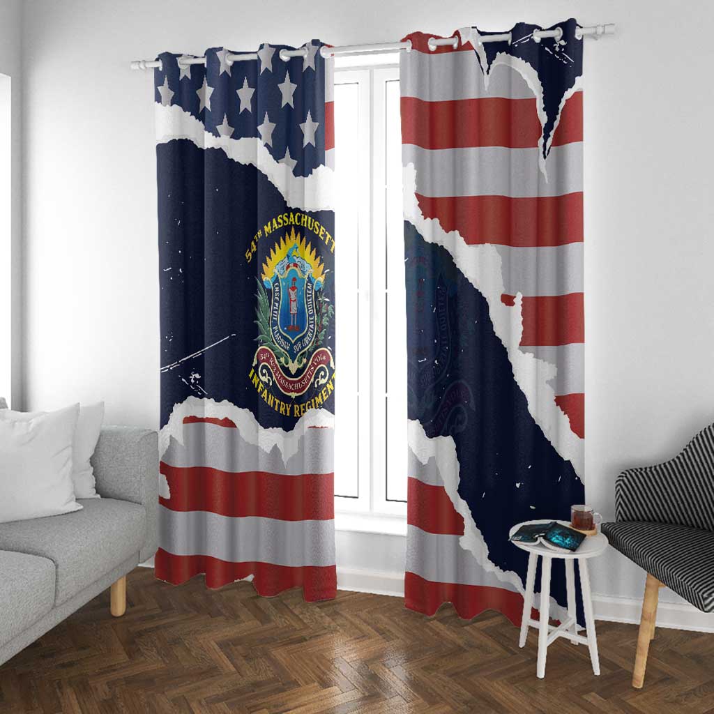 54th Massachusetts Infantry Regiment Window Curtain American Flag Heritage - African Pride