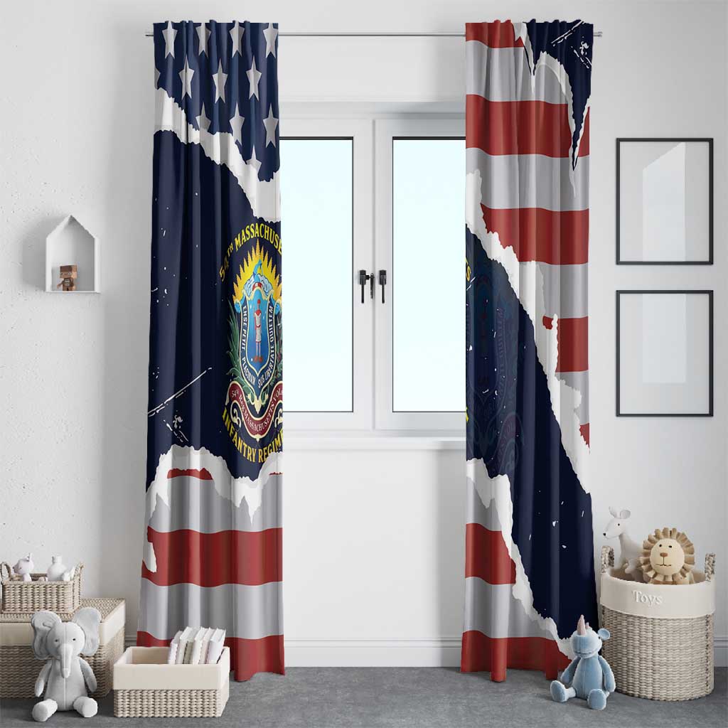 54th Massachusetts Infantry Regiment Window Curtain American Flag Heritage - African Pride